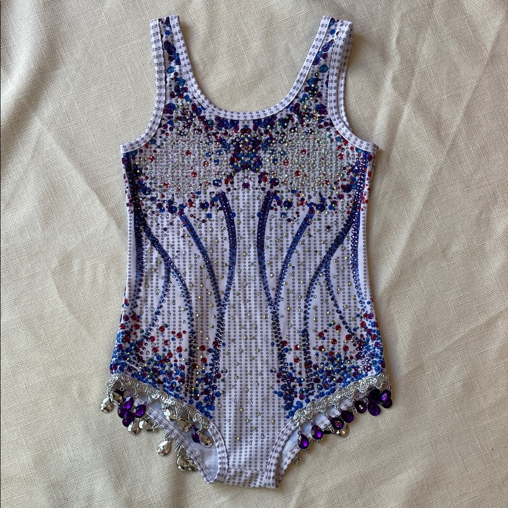 Sparkling Purple and Silver Kids Dance Costume